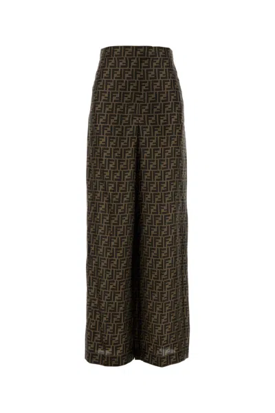 Fendi Printed Twill Wide-leg Pant In Multi