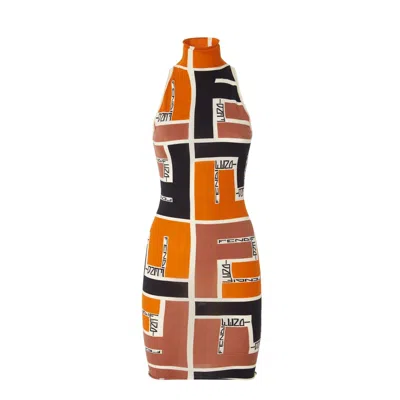 FENDI FENDI PRINTED VISCOSE BLEND DRESS