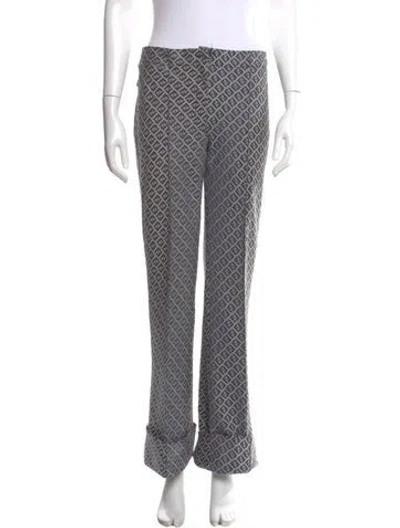 Pre-owned Fendi Printed Wide Leg Pants In Blue