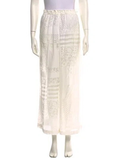 Pre-owned Fendi Printed Wide Leg Pants In Neutral