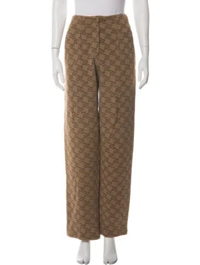 Pre-owned Fendi Printed Wide Leg Pants In Neutral