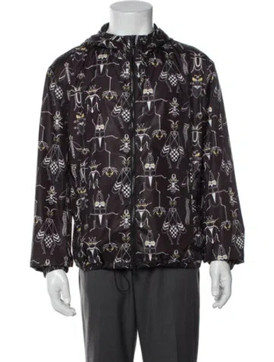 Pre-owned Fendi Printed Windbreaker In Brown