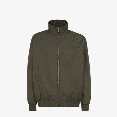 Fendi Long-sleeved Pilot Jacket In Loden