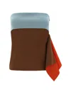 Fendi Draped Asymmetric Mini Skirt In Hazel+pale Blue