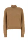 Fendi Turtleneck Long Sleeved Knitted Jumper In Biscuit