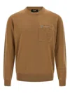 Fendi Ff Pocket Sweater Sweaters And Cardigans Beige In Brown