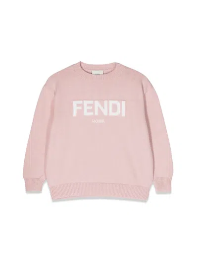 Fendi Sweater In Wool In Pink