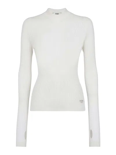 FENDI SUÉTER CUELLO REDONDO - CREMA