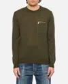 Fendi Pullover Wool Ff Emboss In Green
