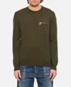 Fendi Pullover Wool Ff Emboss In Green