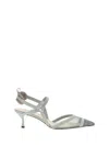 Fendi Colibri Lite Slingback In Green Matcha Ff Mesh Women In Blue