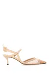 Fendi Nude Monogram Slingback Kitten Shoe In Neutral