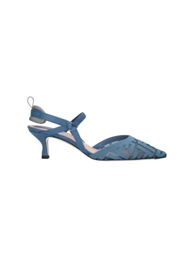 Fendi Pumps Slingback "colibrì Lite" In Blue