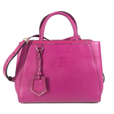 Pre-owned Fendi Purple Leather Handbag Shoulder Bag ()