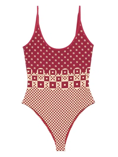 Fendi Purple Polyamide Sea Clothing In Brown