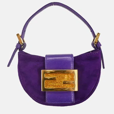 Pre-owned Fendi Purple Suede Mini Handbag