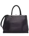 Fendi Purple Vitello Elite Leather Regular 2jours Tote (authentic Pre-loved) In Black