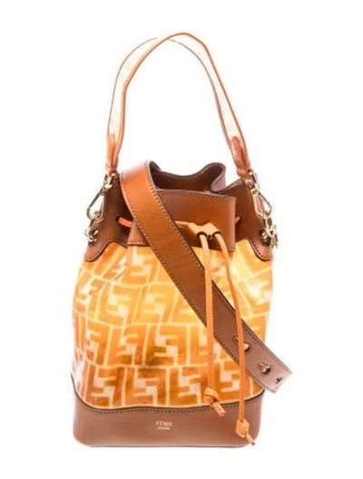 Pre-owned Fendi Pvc Mon Tresor In Brown