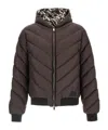 Fendi Reversible Down Jacket Puffer Jackets Beige In Brown