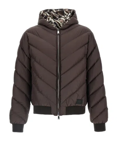 FENDI FENDI QUILTED HOODED REVERSIBLE DOWN JACKET