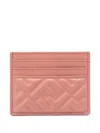 Fendi Pink Nappa Leather Flat Card Case With Ff Motif In Pink