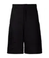 Fendi Quilted Silk Bermuda Shorts In Black