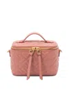 Fendi Women Vanity Leather Shoulder Bag With Ff Motif In Pink