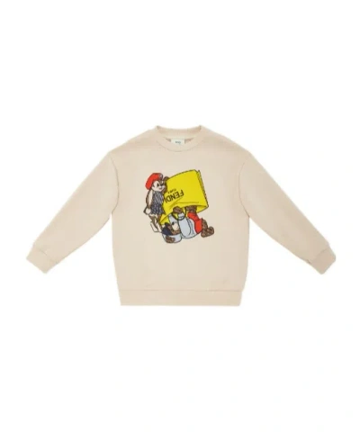 Fendi Rabbit Pattern Sweater In Nude