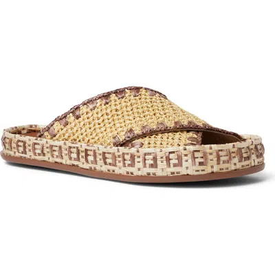 FENDI FENDI RAFFIA SLIDE SANDAL