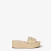 Fendi Raffia Sunshine Slippers In Neutral