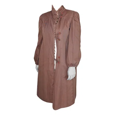 Pre-owned Fendi Rain Coat With Lynx Bobcat Lining (size 10-m) ~no Duties In Brown