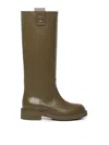 Fendi Filo Logo Boots In Verde Oscuro