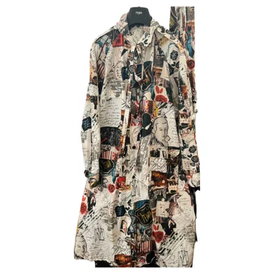 Pre-owned Fendi Rare  Runway 2019 Karl Kollage Trench Coat In Brown