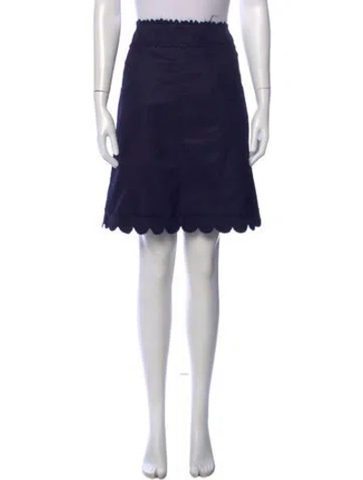 Pre-owned Fendi Raw-edge Trim Mini Skirt In Blue