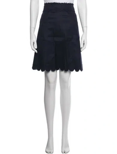 Pre-owned Fendi Raw-edge Trim Mini Skirt In Blue
