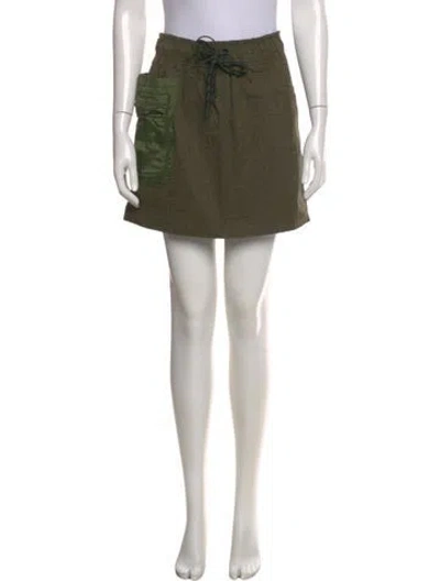 Pre-owned Fendi Raw-edge Trim Mini Skirt In Green
