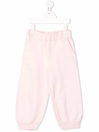 Fendi Kids' Rear Logo-print Trousers In Pink