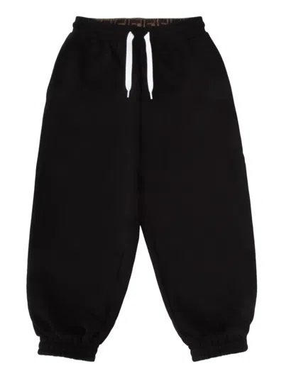 Fendi Kids' Rear-patch Pocket Logo Joggger In Black