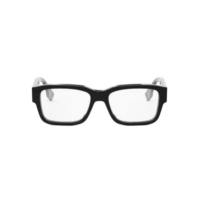 Fendi Rectangle-frame Glasses In 001 - Black