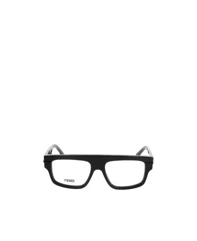 Fendi Rectangle-frame Glasses In Black
