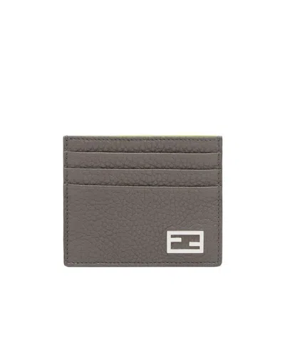 Fendi Rectangular Card Bag In Gray