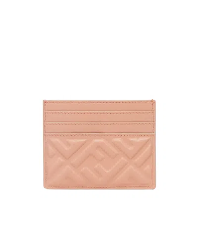 Fendi Rectangular Card Holder In Pink