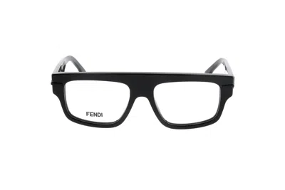 Fendi Rectangular-frame Glasses In 001 - Black