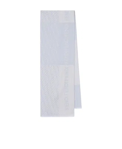 Fendi Rectangular Logo Scarf In Blue
