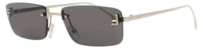 Fendi Rectangular Metal Sunglasses In 32a - Gold / Smoke