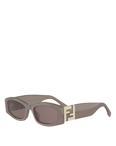 Fendi Rectangular Sunglasses, 54mm In Brown