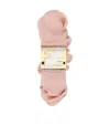 Fendi Stainless Steel And Pink Nylon Mania Baguette Watch In Nude