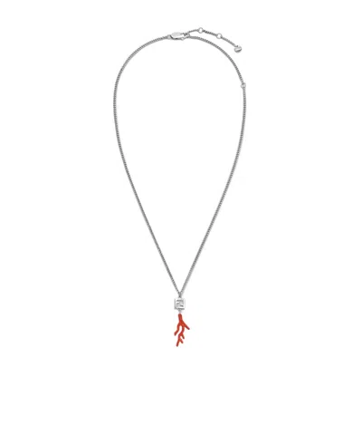 Fendi Red And Silver-coloured Necklace