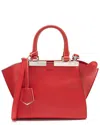 Fendi Red Calfskin 3jours Petite Tote (authentic Pre-loved) In Brown
