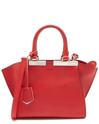 Fendi Red Calfskin 3jours Petite Tote (authentic Pre-loved)